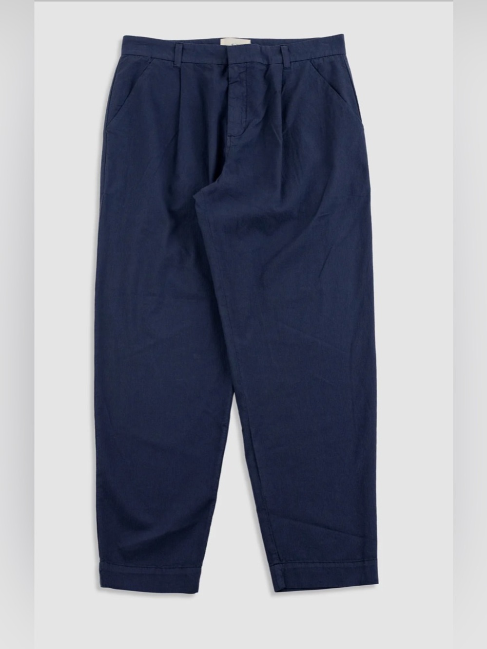 Folk Assembly Suit Trouser - Soft Navy Mini Stripe